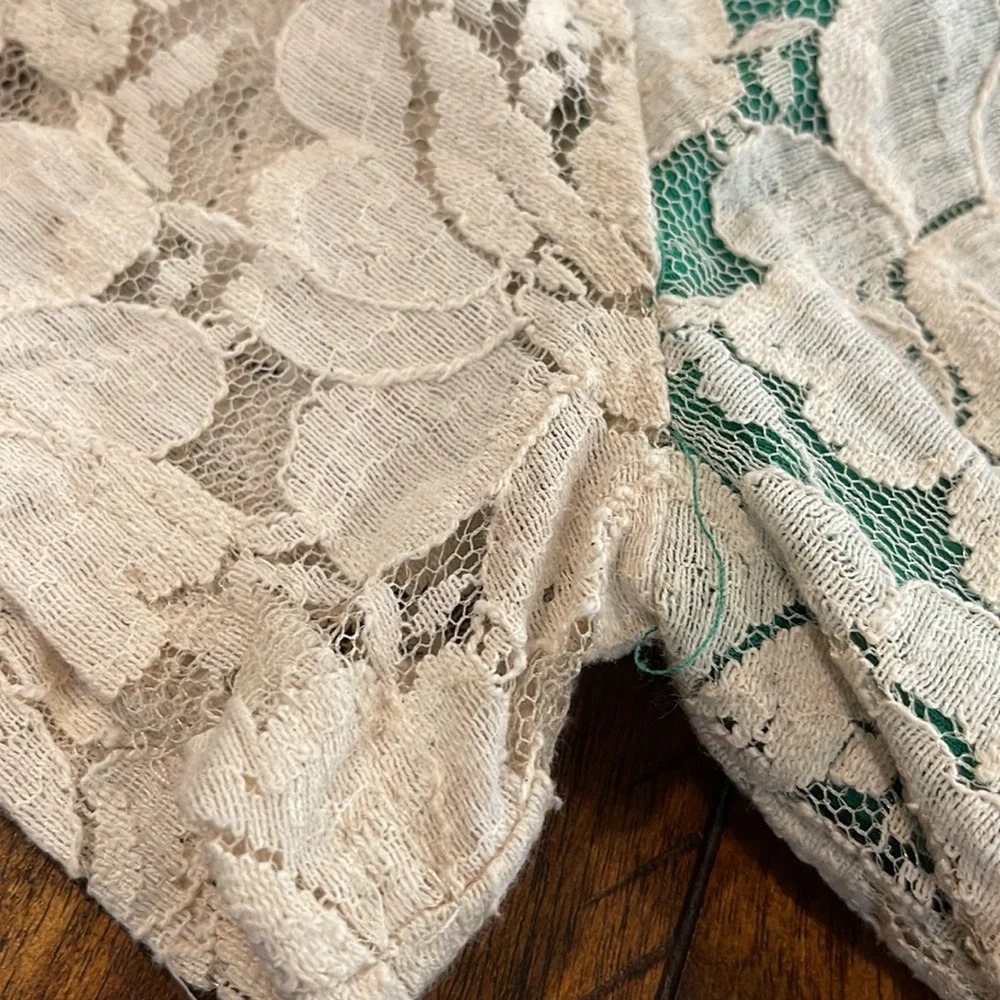 Francesca’s Collection Birdcage Stretch Lace Shift Dress Large Beige Gre… - Picture 14 of 14